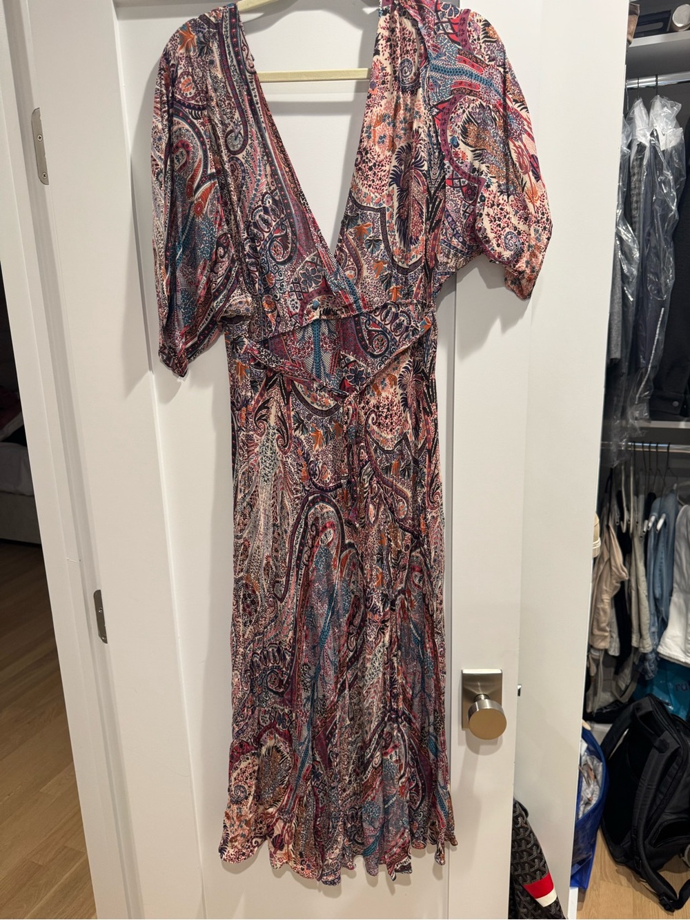 ba&sh Paisley V-Neck Maxi Dress in Multi-Color